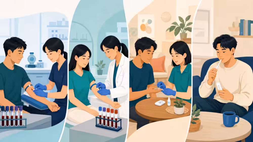 HIV test results and test types explained in a clear infographic